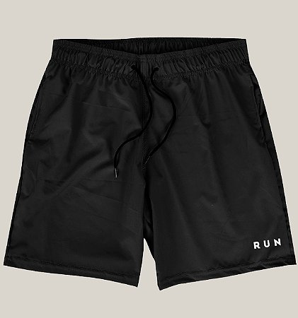 Bermuda Academia Corrida Masculina Preta Elastano Premium Tactel WSS Brasil Run II