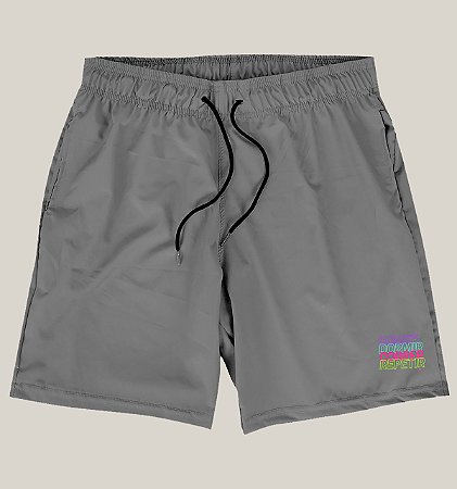 Bermuda Academia Corrida Masculina Cinza Elastano Premium Tactel WSS Brasil Run Rotina