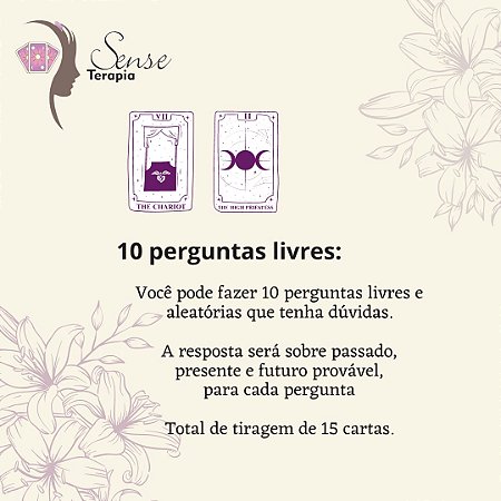 Leitura de Tarô - Dez perguntas livres