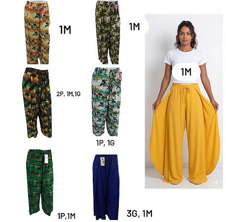 Lote 15 Calças Pantalonas Pata leve