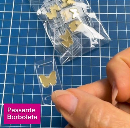 Passante de Acrílico 3D Borboleta (10 und)