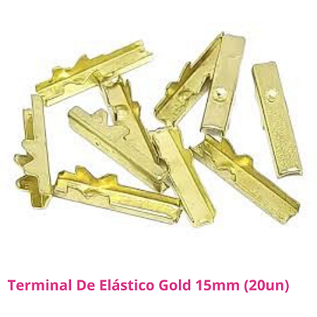 Terminal De Elástico 15mm (20un) - Dourado