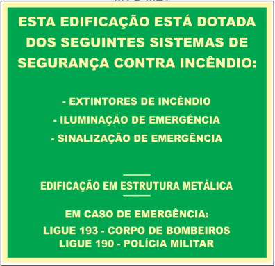 Placa Indicação dos Sistemas na Edificação – M1 D MET