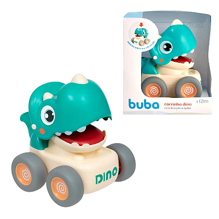 Buba Carrinho Dino com Fricção e Apito Verde Escuro