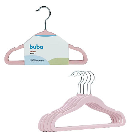Buba Cabides em Veludo Kit com 5 Unidades Rosa
