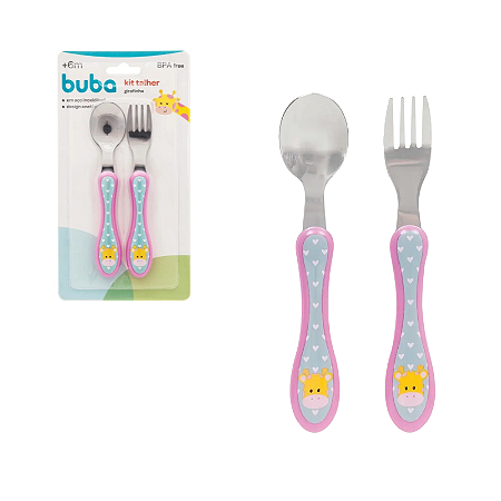 Buba Kit Talheres Animais Fun Girafinha
