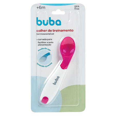 Buba Colher de Treinamento Termossenssível Rosa