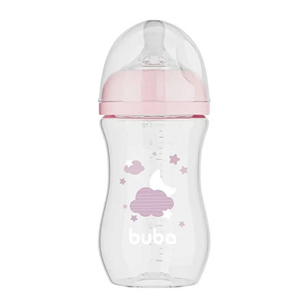 Buba Mamadeira Easy Flow Anticólica Nuvem Rosa 270ml
