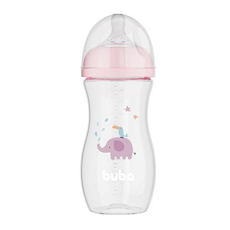 Buba Mamadeira Easy Flow Anticólica Elefante Rosa 330ml
