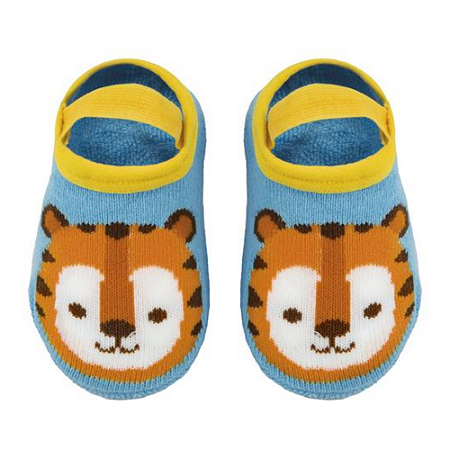 Buba Meia Sapatilha P Antiderrapante Elástico Bebê Tigre