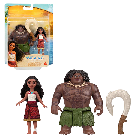 Conjunto Moana e Maui com Anzol Articulados Mattel Disney