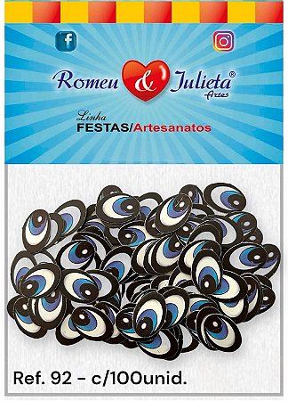 Ref.- 92 - Olho de papel cartão - nº02 c/100 unid. - 12x18mm