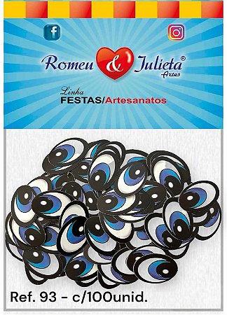 Ref.- 93 - Olho de papel cartão - nº03 c/100 unid. - 17x25mm