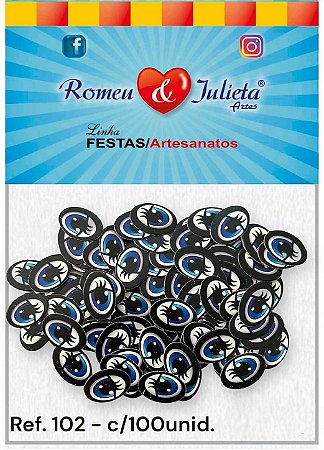 Ref.- 102 - Olho de papel c/cílios nº02 c/100 unid. - 12x18mm
