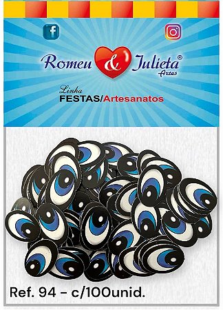 Ref.- 94 - Olho de papel cartão - nº04 c/100 unid. - 22x32mm
