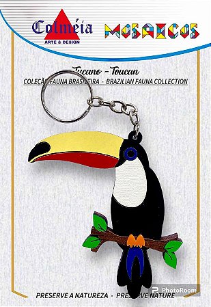 Ref.- T-01 - Chaveiro Tucano Coleção FAUNA BRASILEIRA - c/1 unid. - 54x80mm
