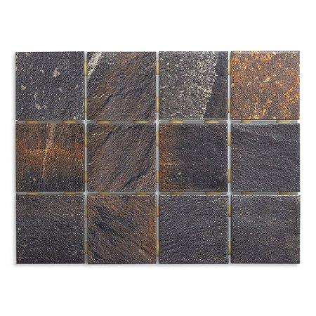 Pastilhas Cerâmicas Ruggine  10X10 cm - Caixa C/ 1,95m²