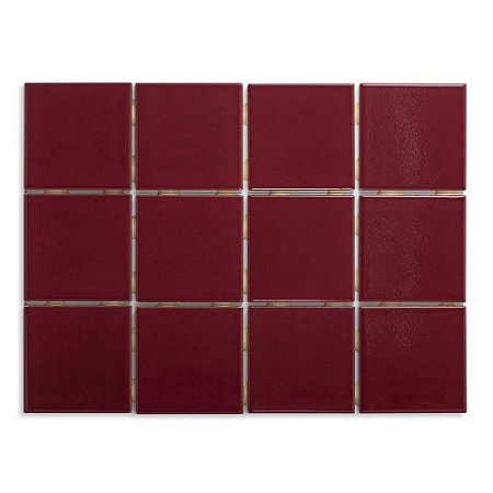 Pastilhas Cerâmicas Guindo 10X10 cm - Caixa C/ 1,95m²