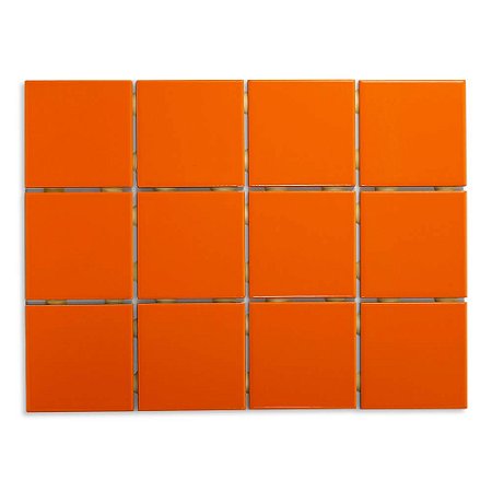 Pastilhas Cerâmicas Laranja 10X10 cm - Caixa C/ 1,95m²