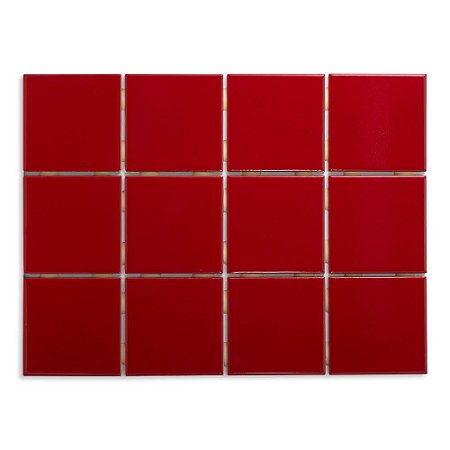 Pastilhas Cerâmicas Vermelho 10X10 cm - Caixa C/ 1,95m²