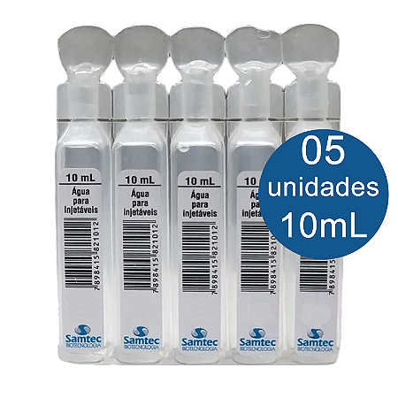 Água para Injeção Estéril Flaconete 10ml (ampola) - (5 Unidades)