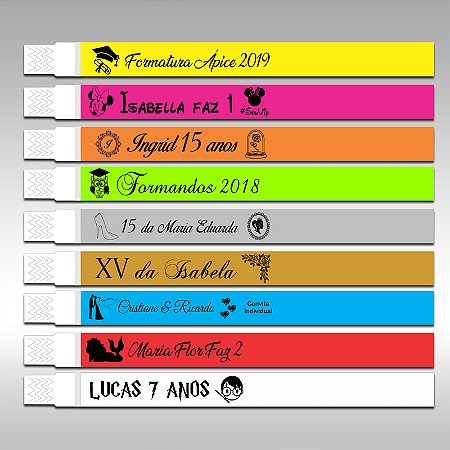 Kit C/ 200 Pulseiras de Identificação Personalizadas