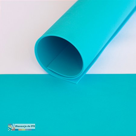 Pacote 10 Folhas EVA Liso 1,5mm 40x60cm Celeste Céu