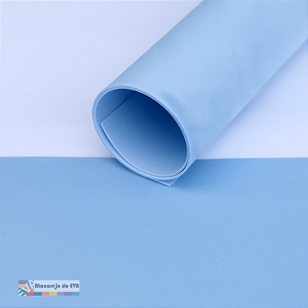 Pacote 10 Folhas EVA Liso 1,5mm 40x60cm Celeste Bebê