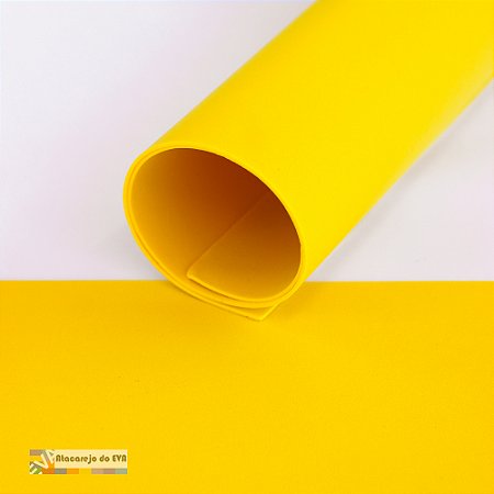 Pacote 10 Folhas EVA Liso 1,5mm 40x60cm Amarelo Brasil