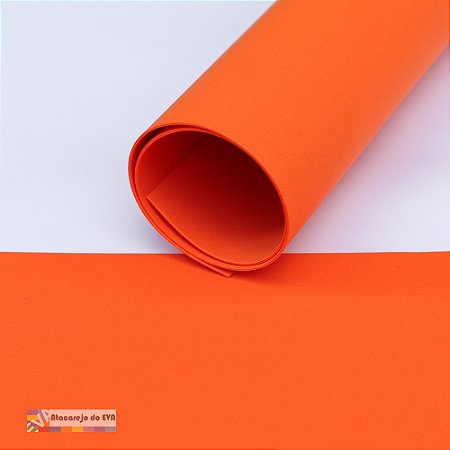 Pacote 10 Folhas EVA Liso 1,5mm 40x60cm Laranja Flúor