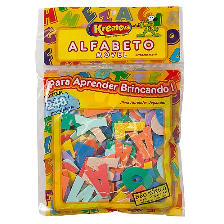 KIT 3 Unidades - Alfabeto Móvel 40mm (Altura) Com 248 Peças