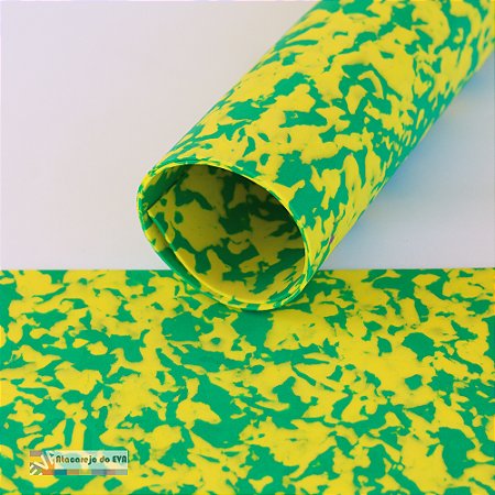 Folha EVA Misto (Dupla face) 40x50cm Verde/Amarelo