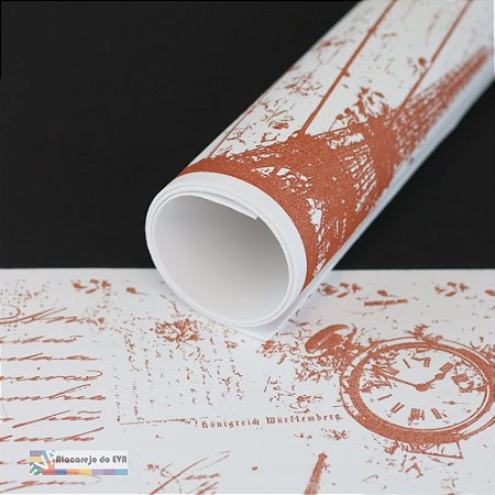 Folha EVA Estampado 40x60cm VINTAGE Branco