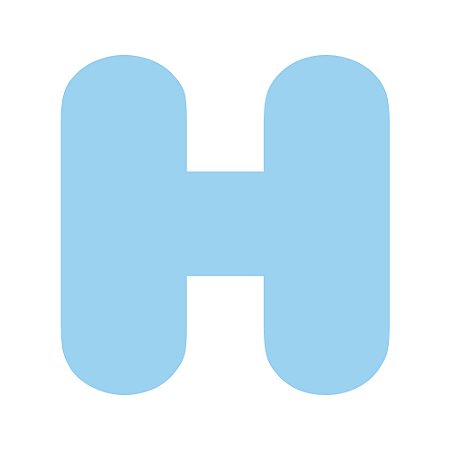 Letra unitária - LETRA "H" (120mm Altura) Cores Sortidas