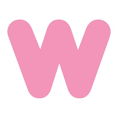 Pacote 10 unidades LETRA "W" (120mm Altura) Cores Sortidas