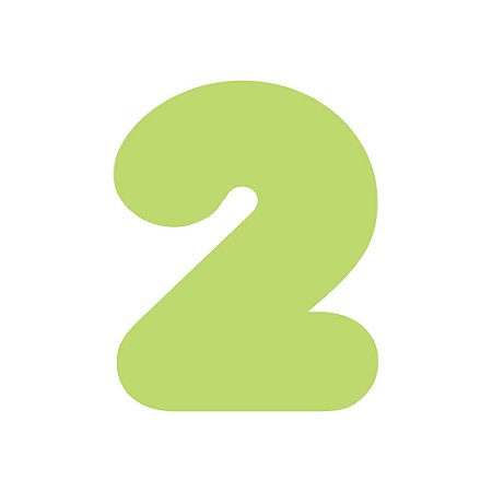 Pacote 10 unidades NÚMERO "2" (120mm Altura) Cores Sortidas