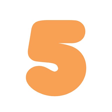 Número unitário - NÚMERO "5" (120mm Altura) Cores Sortidas