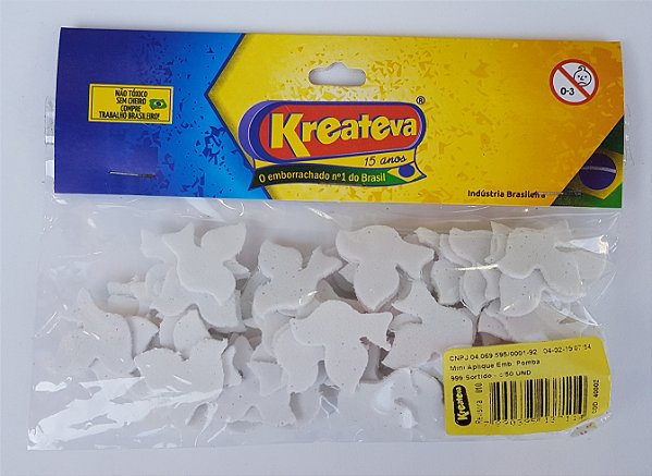 KIT 3 Blisters - Mini Aplique "POMBA" (Blister 50 unidades) Cor Branca