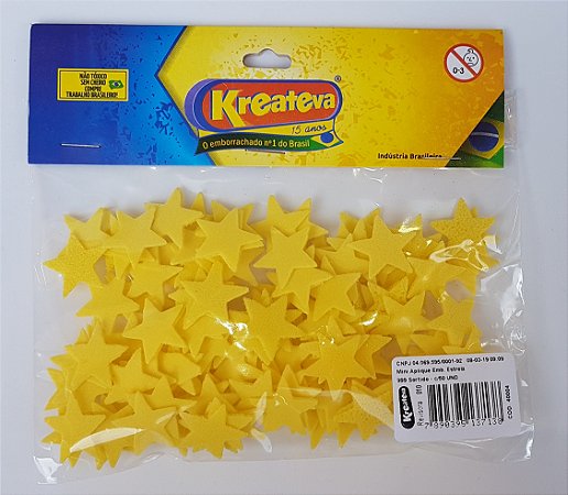 KIT 3 Blisters - Mini Aplique "ESTRELA" (Blister 50 unidades) Cor Amarela