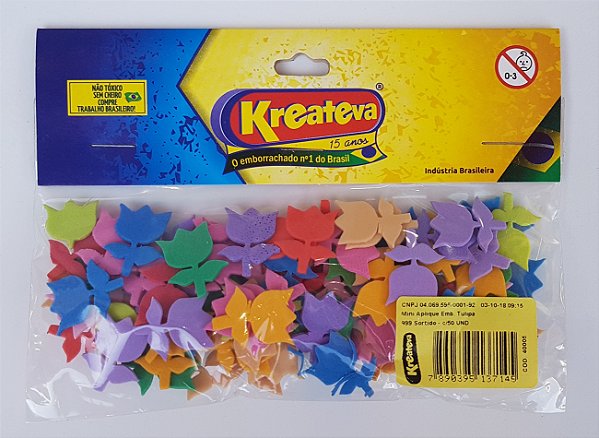 KIT 3 Blisters - Mini Aplique "TULIPA" (Blister 50 unidades) Cores Sortidas