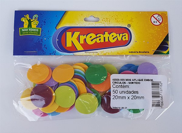 KIT 3 Blisters - Mini Aplique "CÍRCULOS" (Blister 50 unidades) Cores Sortidas