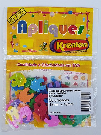 Mini Aplique "CASA" (Blister 50 unidades) Cores Sortidas