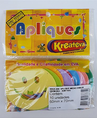 KIT 3 Blisters - Aplique Médio "ABÓBORA" (Blister 10 unidades) Cores Sortidas