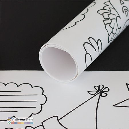 Pacote 5 Folhas EVA Para Colorir (Serigrafado UV) 40x60cm PALHAÇO Grande
