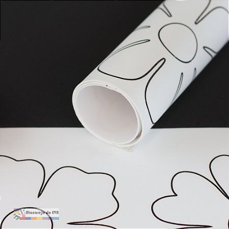 Pacote 5 Folhas EVA Para Colorir (Serigrafado UV) 40x60cm FLORES