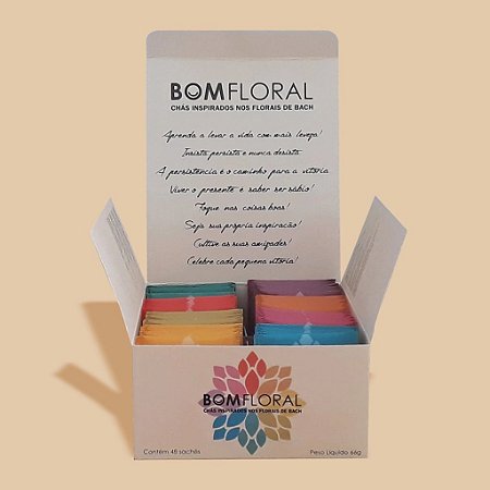 BomFloRal Caixa Mista 48 Sachês - 8 Sabores - Qly Ervas