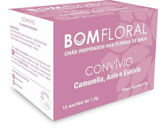 Caixa de Chá BomFloRal Convívio com 15 Sachês