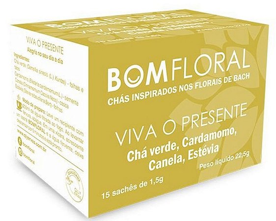 Caixa de Chá BomFloRal Viva o Presente  com 15 Sachês