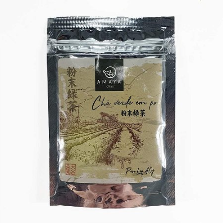 chá verde em pó 40g