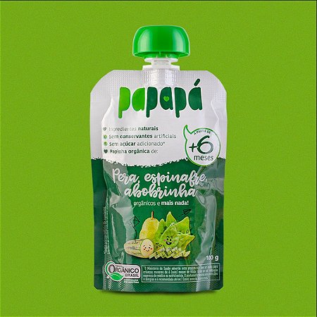 Papinha Orgânica Pera Espinafre e Abobrinha